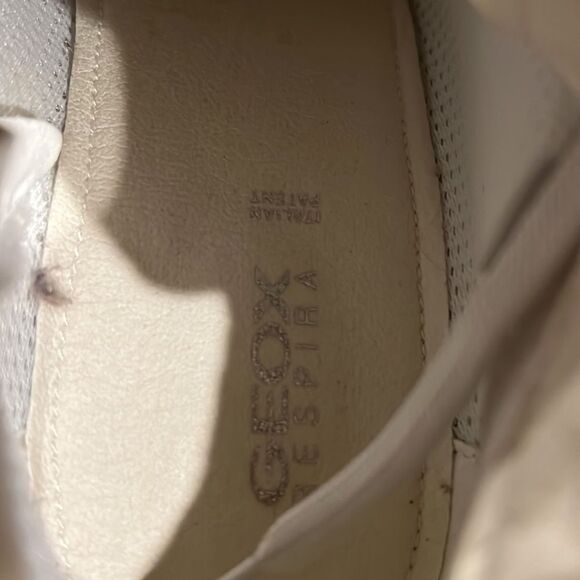 geox eleni wedge sneaker white Italian leather Euro size 40 US  size 8.5 in EUC - Picture 10 of 13